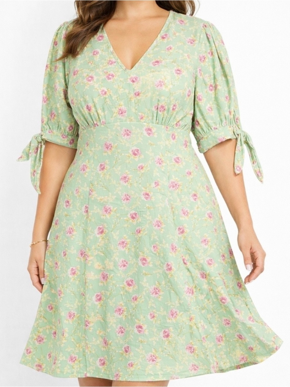 As U Wish Mint Green‎ Floral Midi Dress NWT